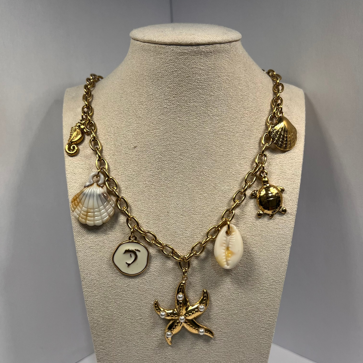 Collier Moana Marin en Acier Inoxydable Doré à l'or 14 carats