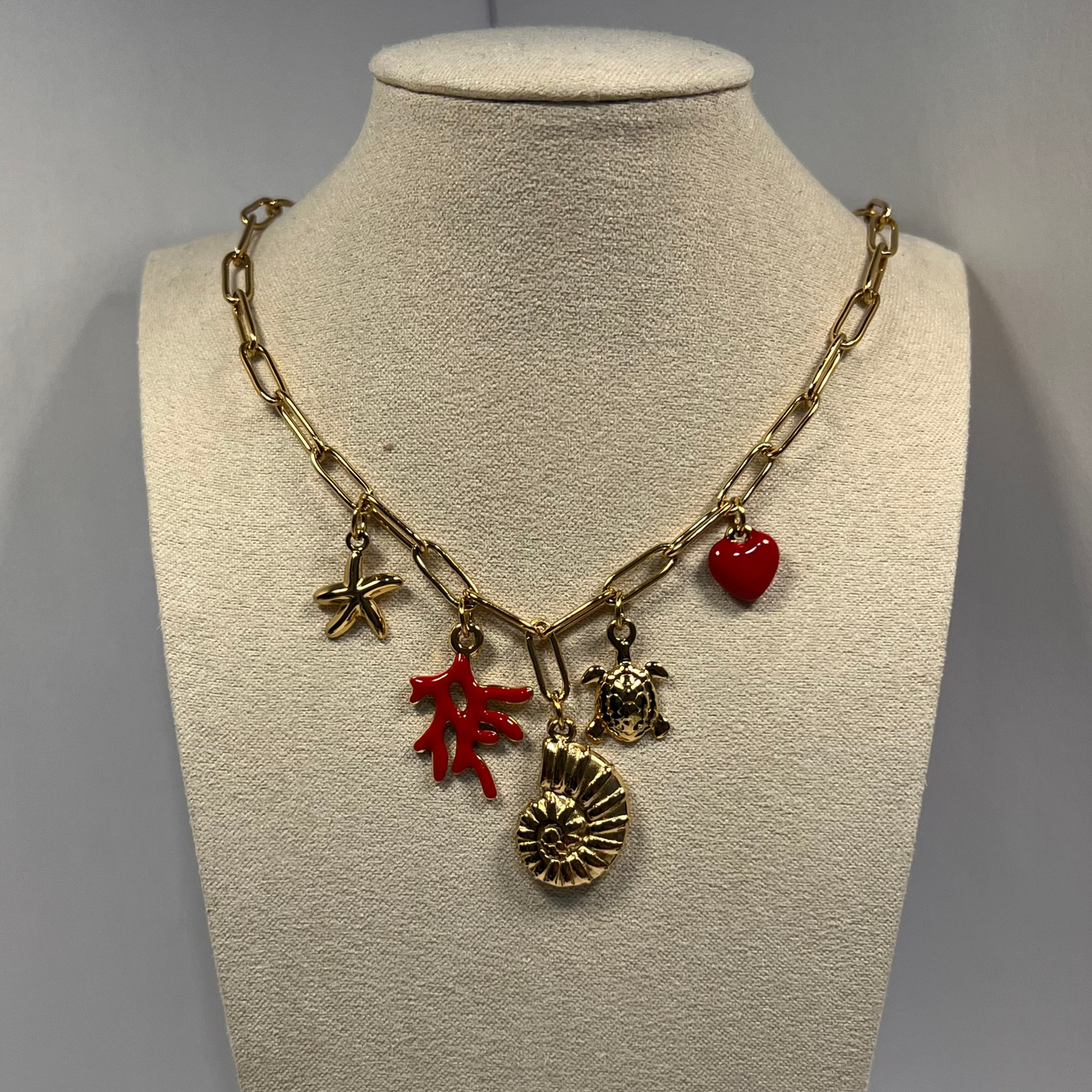 Collier Corésia Marin en Acier Inoxydable à l'or 14 carats
