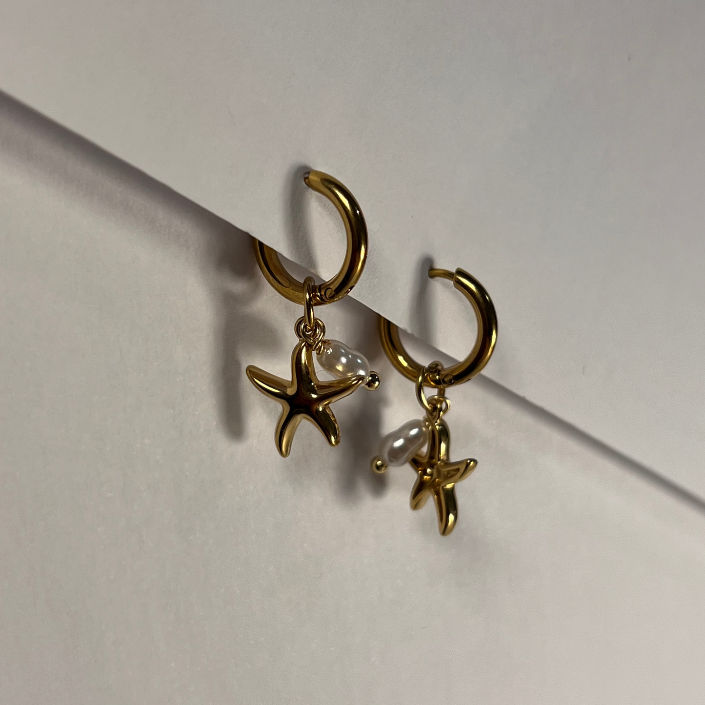 Boucles d'Oreilles Stellina en Acier Inoxydable Doré à l'or 14 carats