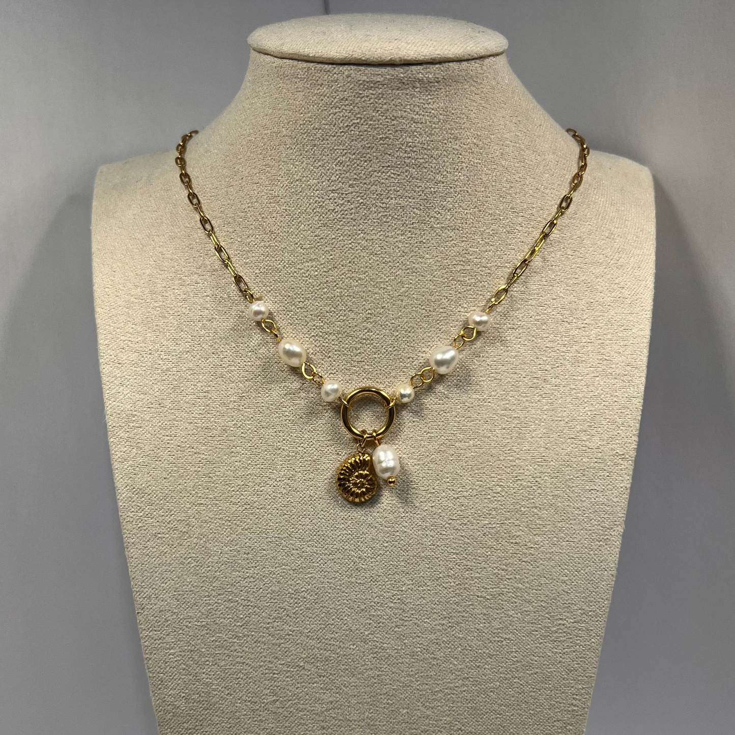 Collier Lumina Nacré en Acier Inoxydable Doré à l'or 14 carats
