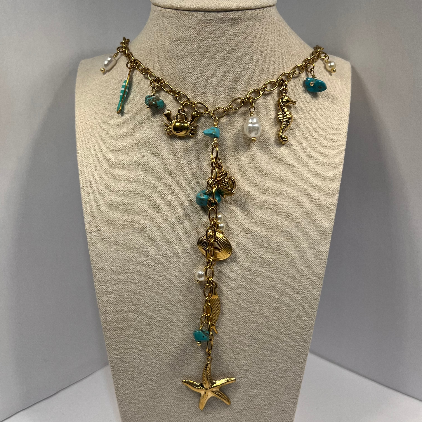 Collier Mea Marin en Acier Inoxydable à l'or 14 carats